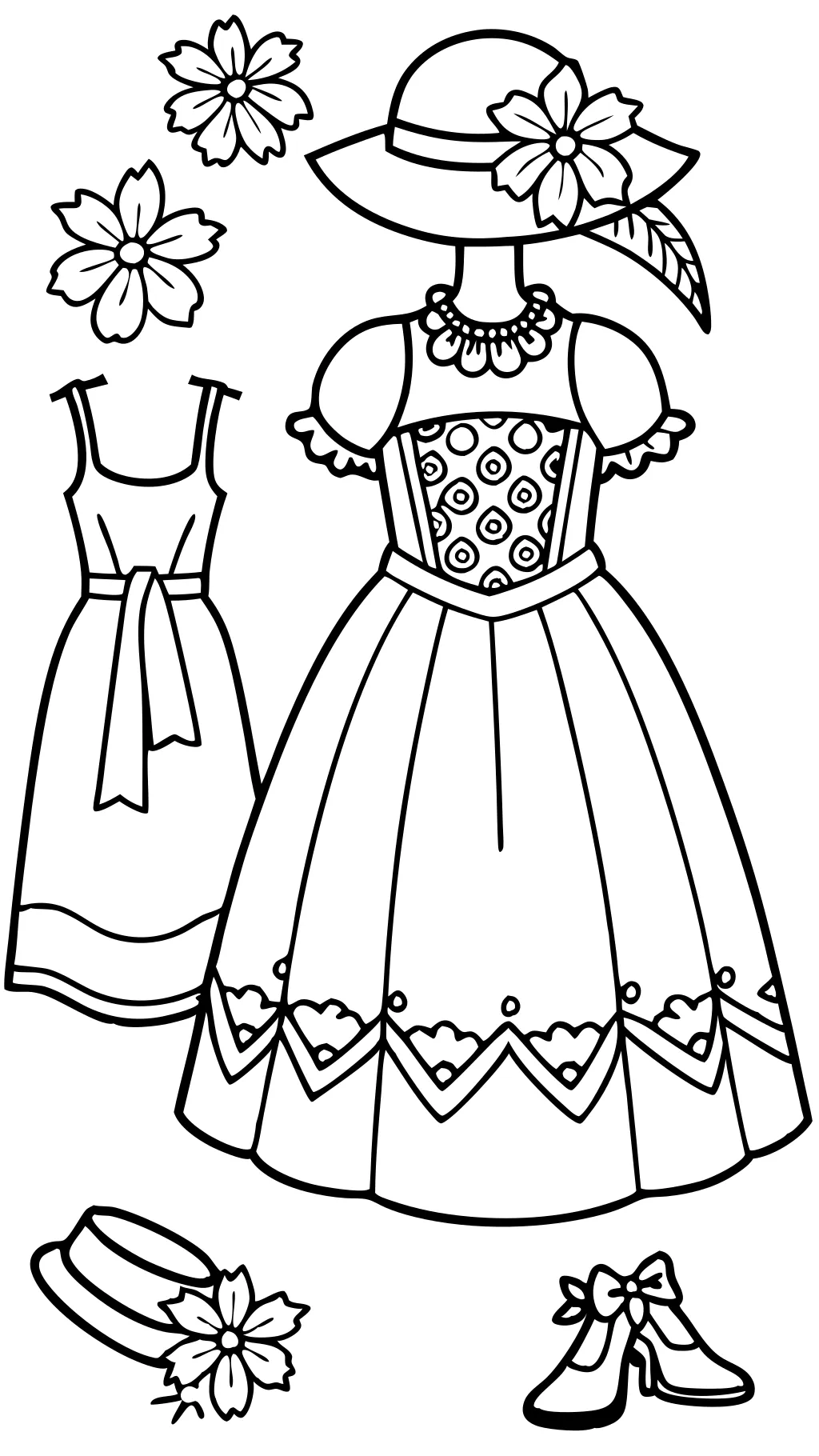 coloring pages of dresses